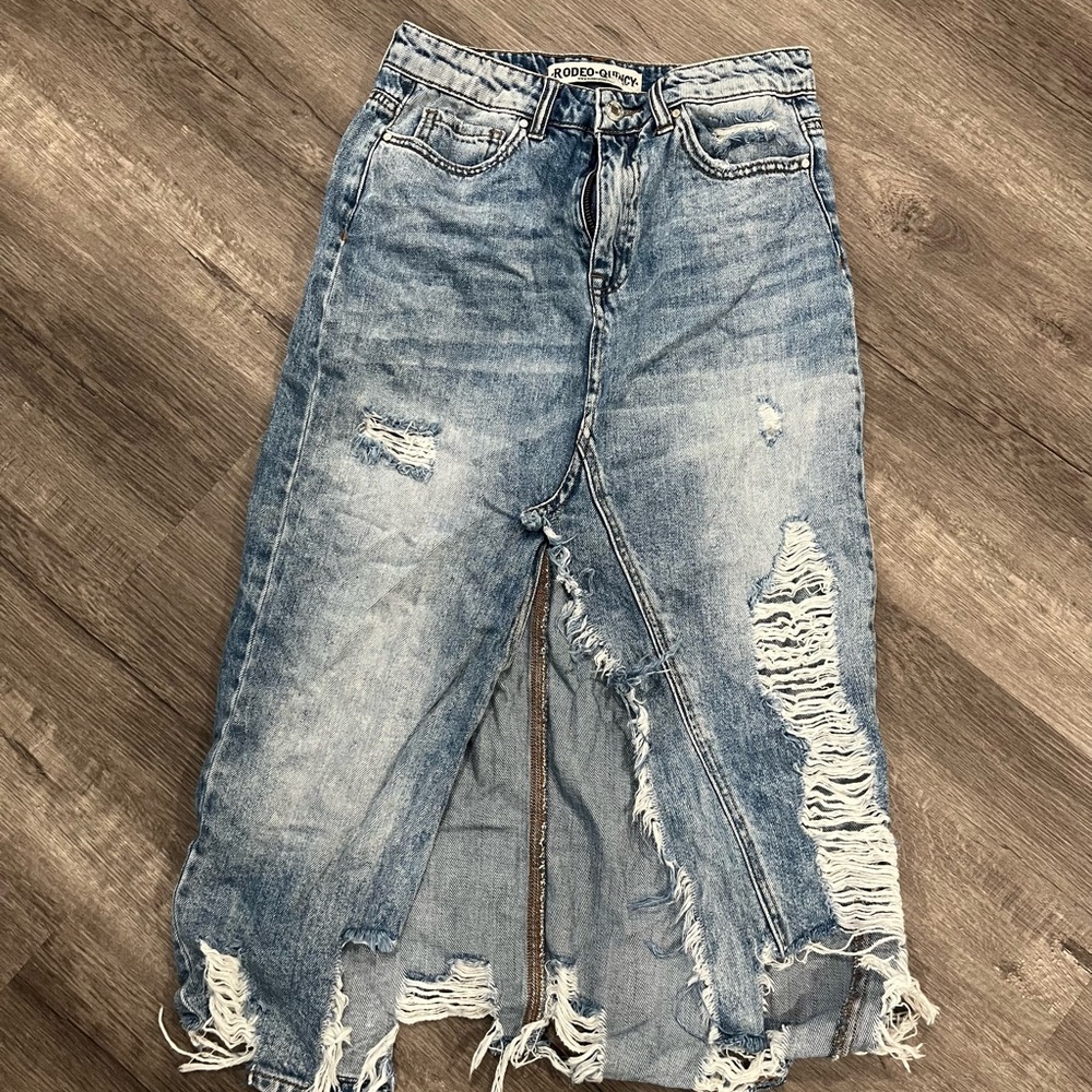 Distressed Blue Jeans